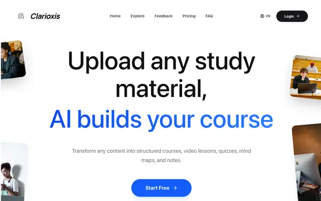 Screenshot of Clarioxis | Advanced AI Education Agent & Video Explanation Ecosystem | 先进教育智能体与