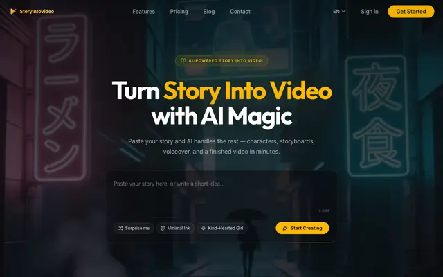 Screenshot of StoryIntoVideo - Turn Stories Into Videos with AI