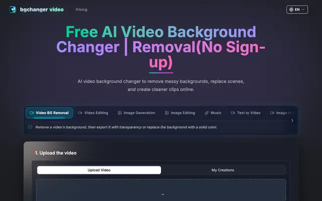 Screenshot of Video Background Changer & Remover Online - Free