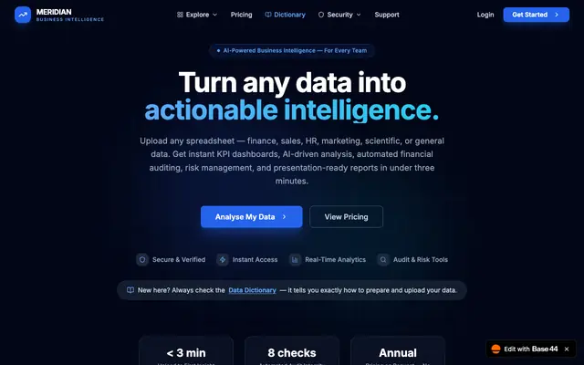 Screenshot of Meridian BI