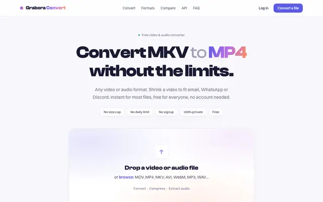 Screenshot of Grabora — Free Video & Audio Downloader (YouTube, TikTok, Instagram)