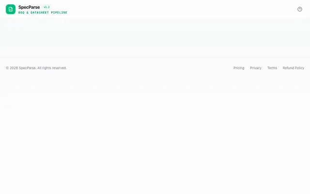 Screenshot of SpecParse - Engineering PDF Table Extractor