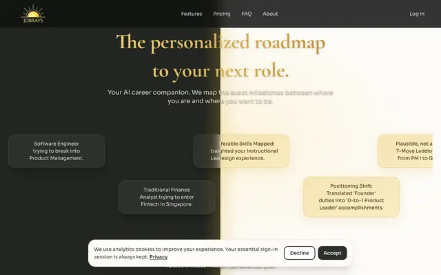 Screenshot of JobRays — AI Career Intelligence