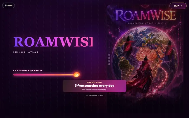 Screenshot of RoamWise Pro — AI Travel Planner | Itineraries, Budgets & Crowd-Free Destination