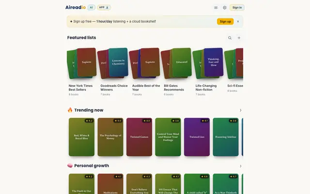 Screenshot of Readio — Listen. Learn. Discover