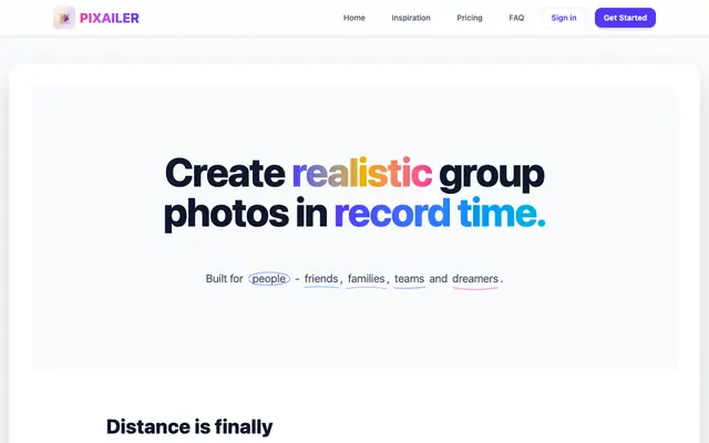 Screenshot of PIXAILER