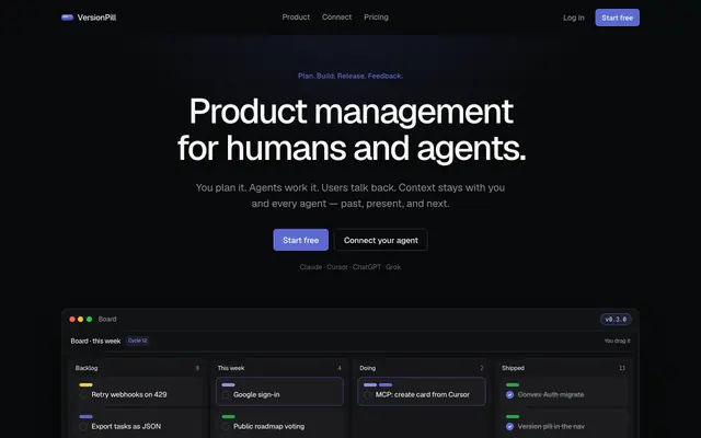 Screenshot of Version Pill — Your AI Product Manager