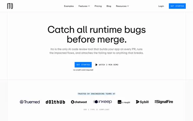 Screenshot of AI Code Review that Runs Code | Ito | Catch 4x More Bugs