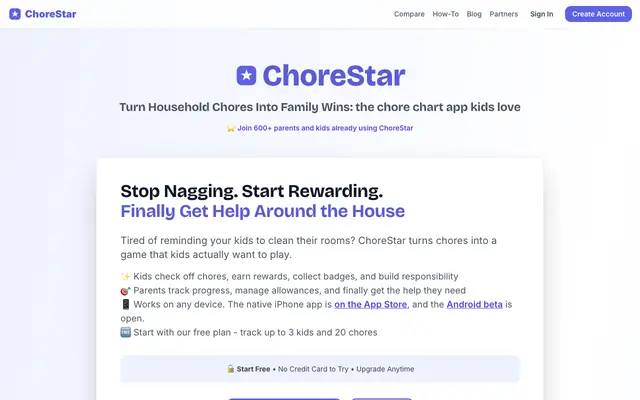 Screenshot of ChoreStar — Chore Chart App & Allowance Tracker for Families