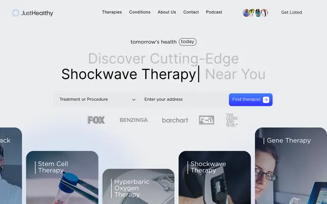 Screenshot of JustHealthy | Verify the Medical Tech Before You Pay