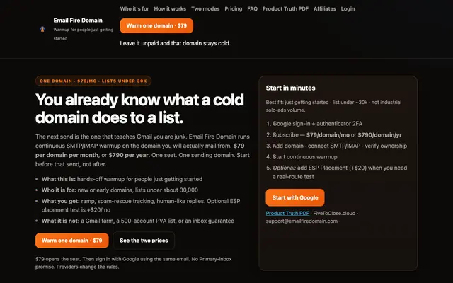 Screenshot of DW Domain Warming Tool for Google Workspace Senders