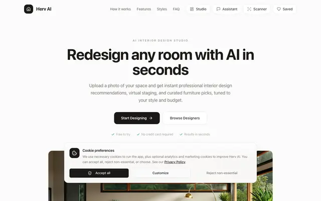 Screenshot of Herv AI