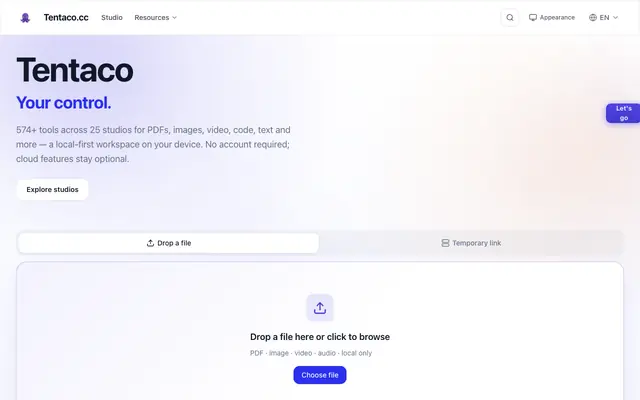 Screenshot of Free online tools