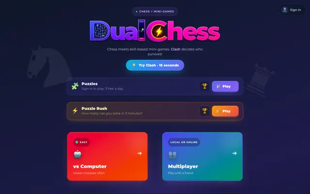Screenshot of DualChess — Chess meets Mini-Games