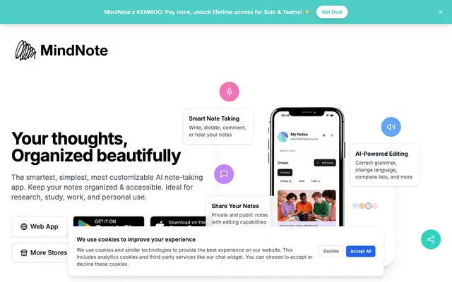 Screenshot of MindNote - AI Notetaking App