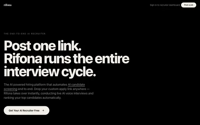 Screenshot of Rifona — Hire smarter. Interview faster.