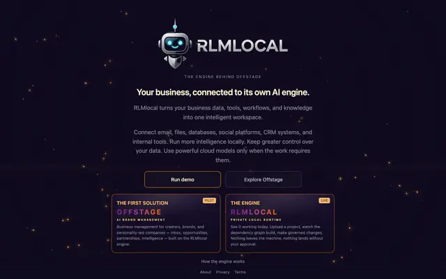 Screenshot of RLMlocal — Beyond coding tools