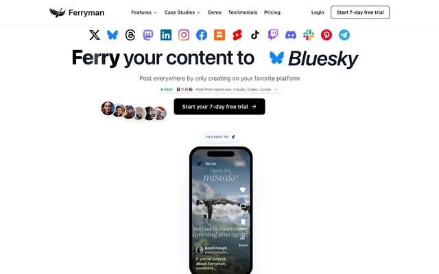 Screenshot of Ferryman - Cross-post to every social platform automatically