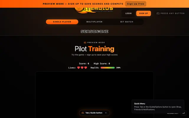 Screenshot of Biteroids - Asteroids Bitcoin Arcade