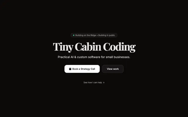 Screenshot of Notes • Tiny Cabin Coding