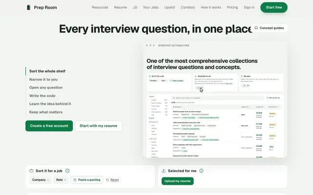 Screenshot of Code Room — Prep Room · Prep Room