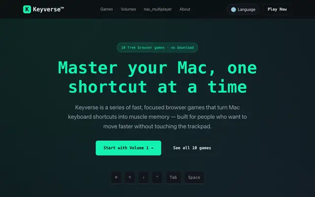 Screenshot of Keyverse — Master Your Mac, One Shortcut at a Time
