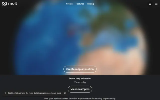 Screenshot of Mult.dev - Travel Map Animations