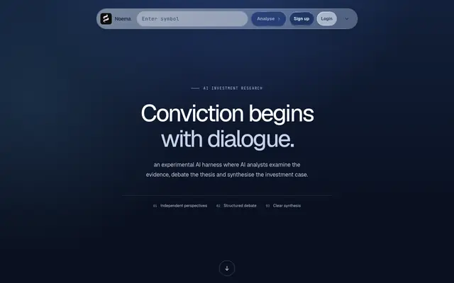 Screenshot of Noema — AI Company Analysis