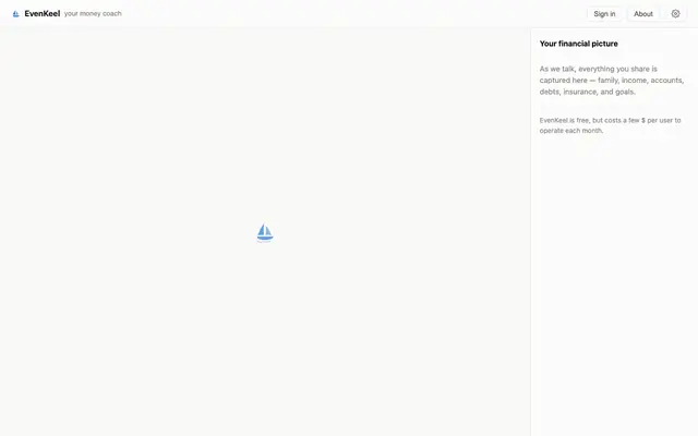 Screenshot of EvenKeel — your money coach