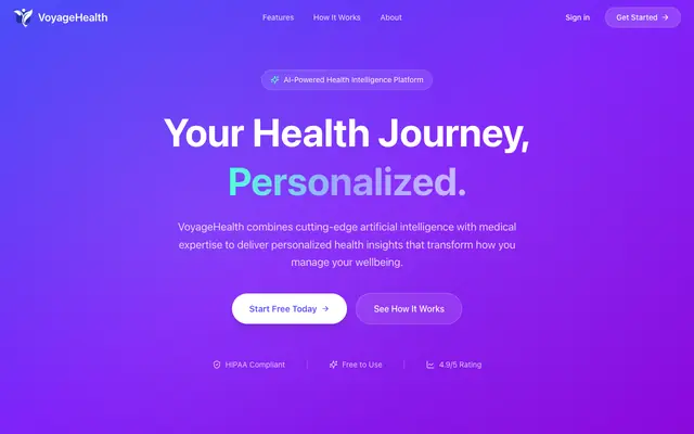 Screenshot of Voyage Health AI