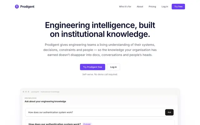 Screenshot of Prodigent