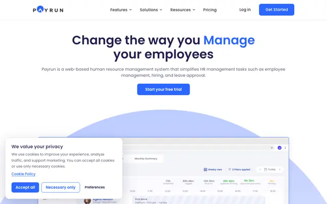 Screenshot of Harness HR Simplicity with Payrun | The All-In-One HR Platform