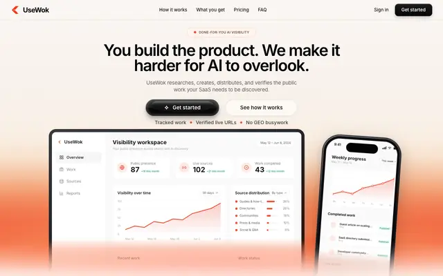 Screenshot of Get Recommended by ChatGPT & Gemini - even without a marketing budget | UseWok