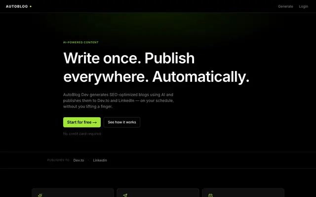 Screenshot of AutoBlog Dev