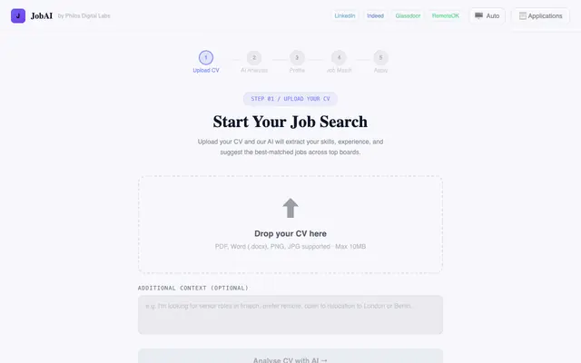 Screenshot of JobAI – AI-Powered Job Applications