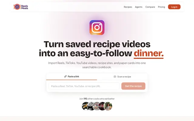 Screenshot of ReelsMeals - Turn Saved Recipe Videos Into Dinner-Ready Data