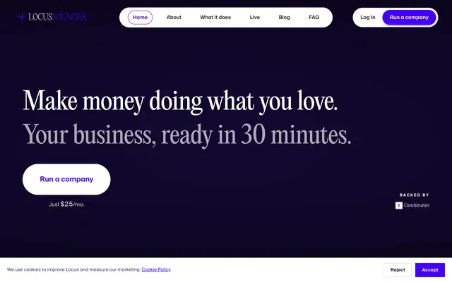 Screenshot of Locus Founder — AI Co-Founder & AI Business Builder
