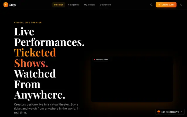 Screenshot of Stage — Live Virtual Entertainment