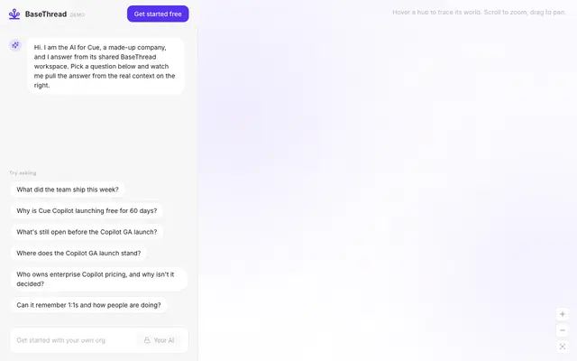 Screenshot of Interactive demo, Basethread