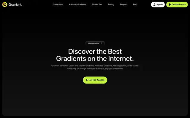 Screenshot of Unlimited Gradients, Animated Gradients and AI-Generated Backgrounds
