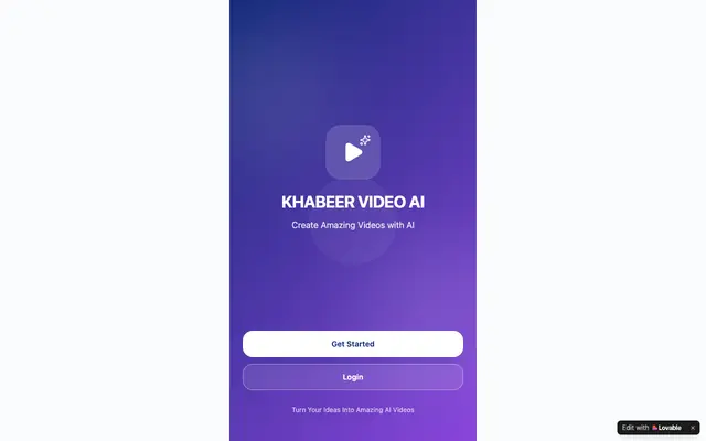 Screenshot of Khabeer Video AI — Create Amazing Videos with AI