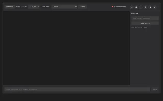 Screenshot of WebSerial Terminal