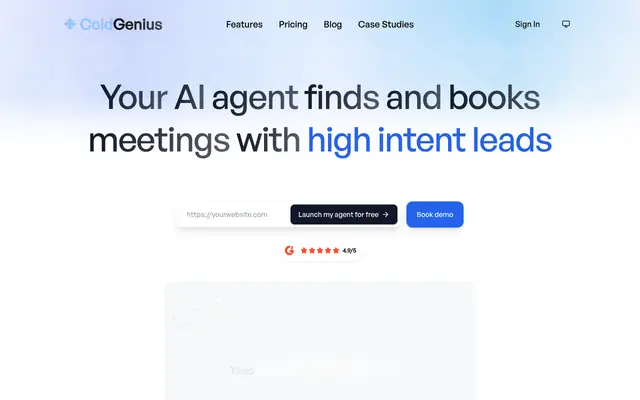 Screenshot of ColdGenius - AI-Powered Cold Outreach Platform