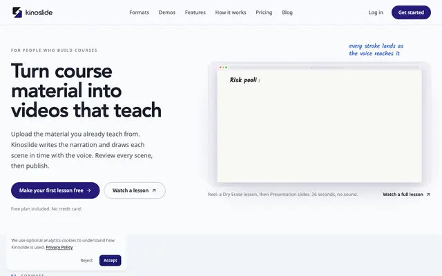 Screenshot of Inkbolt | Publish-ready training videos in minutes