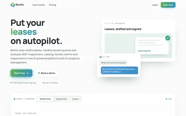 Screenshot of Rentic — AI Property Management for Agencies & Landlords