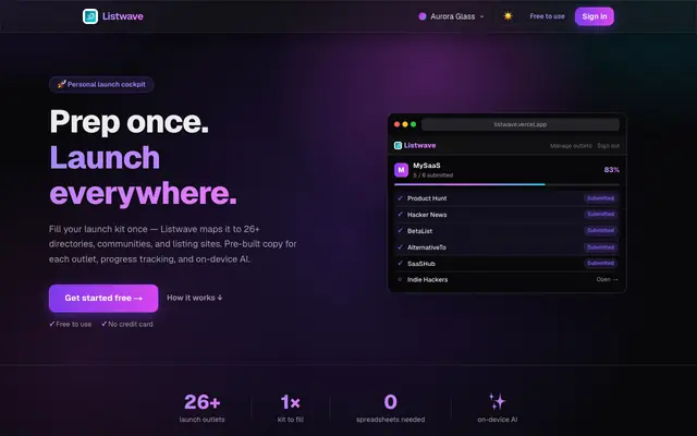 Screenshot of Listwave