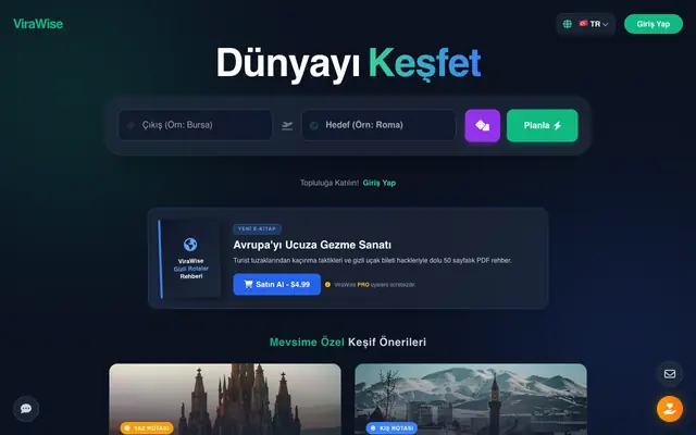 Screenshot of ViraWise | Akıllı Seyahat