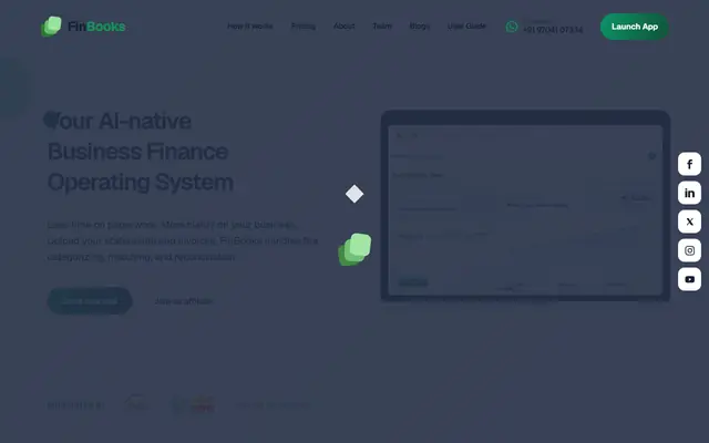 Screenshot of FinBooks: AI-Powered Accounting Automation for Indian Businesses