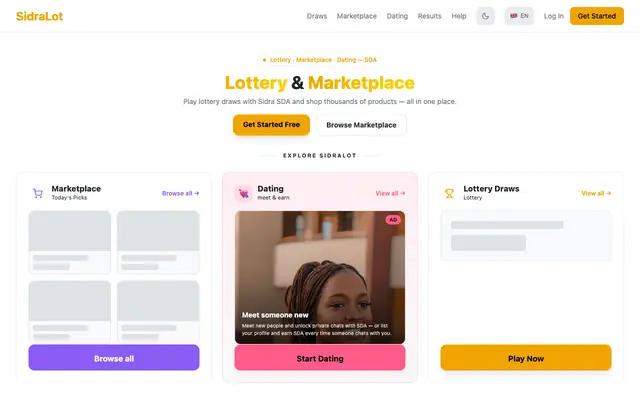 Screenshot of SidraLot - Win Big with Sidra SDA