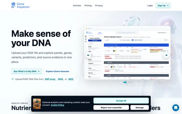 Screenshot of DNA Files Explained | Gene Inspector Pro